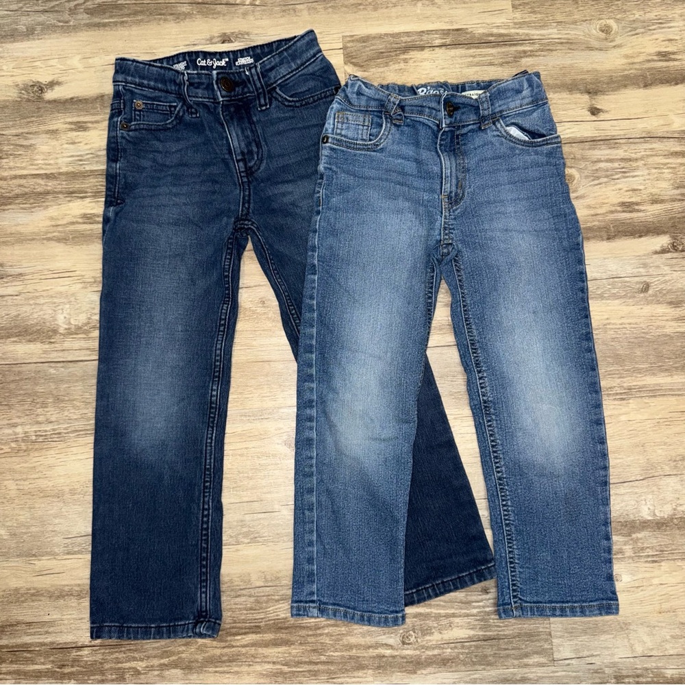 Boys Jeans Bundle | Straight Fit Blue Jeans | Kids Denim Pants | 2 Pair